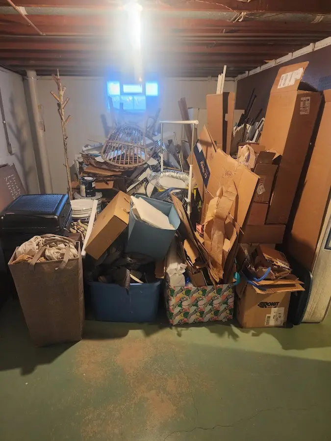 Roll-off dumpster container at job site for 8 Yard Dumpster Rental in Tallmadge